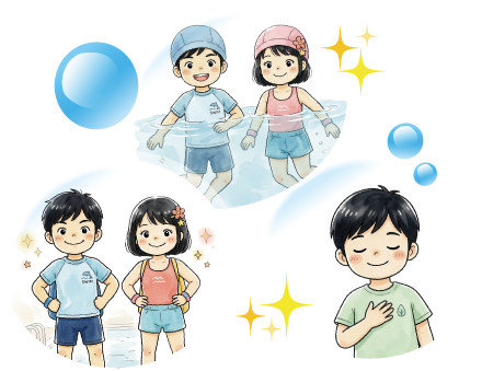 楽しそうに泳ぐ子どもたち